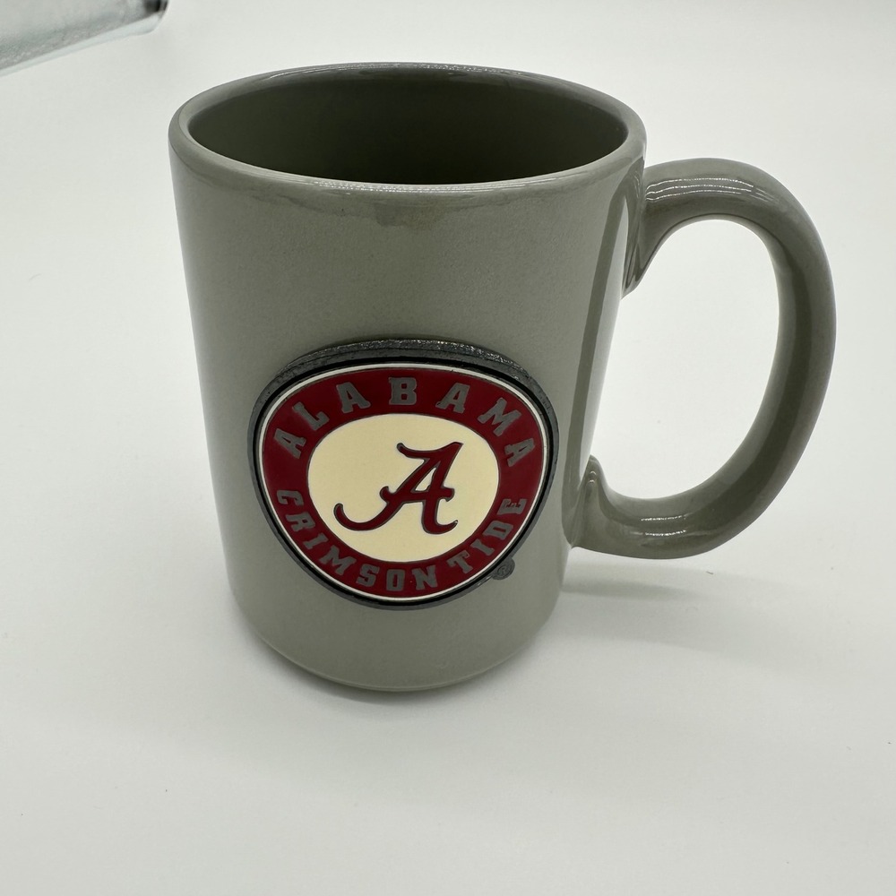 Alabama Crimson Tide Mug Grey Ceramic 3D Emblem Great American Products NCAA